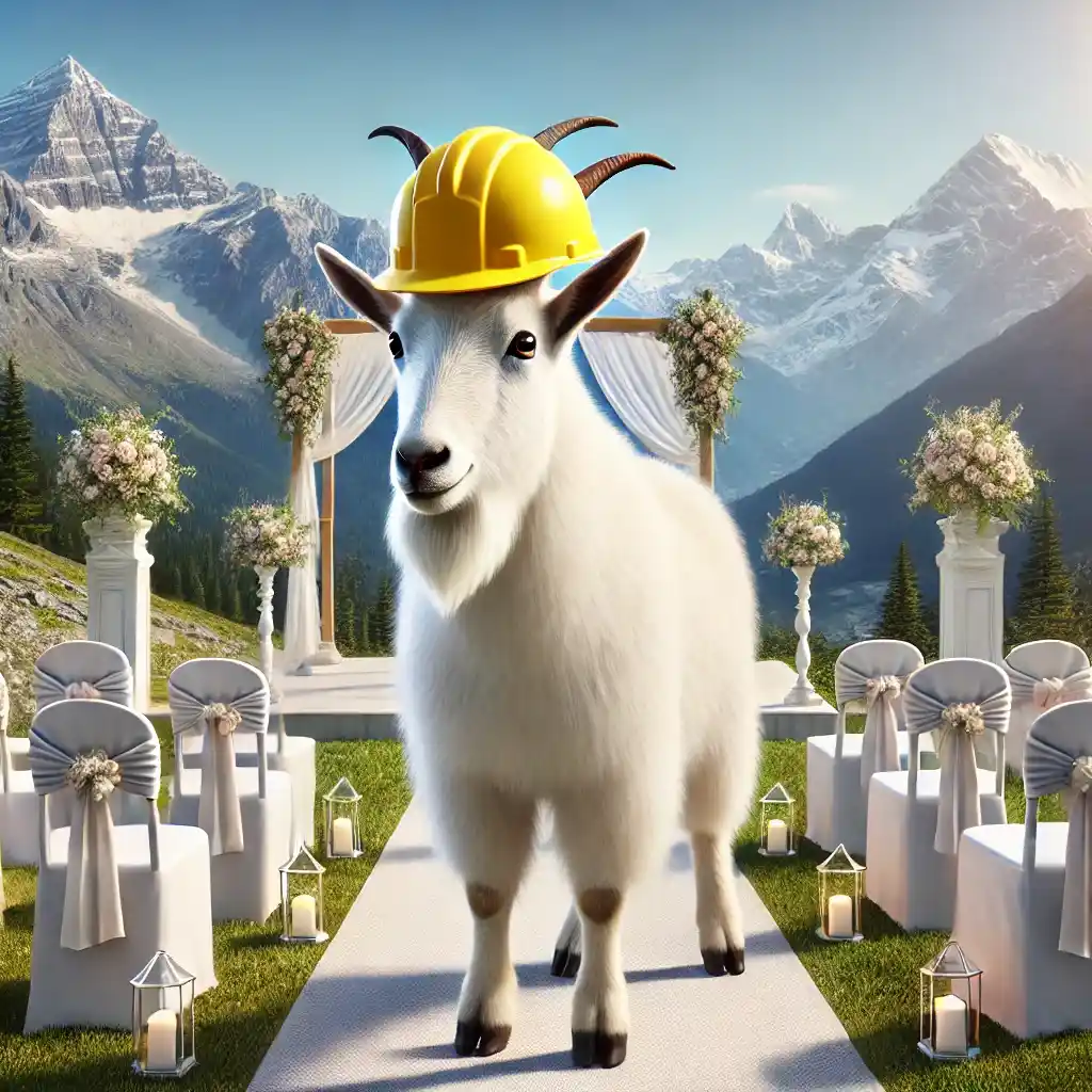 Mountain Goat in a hard hat