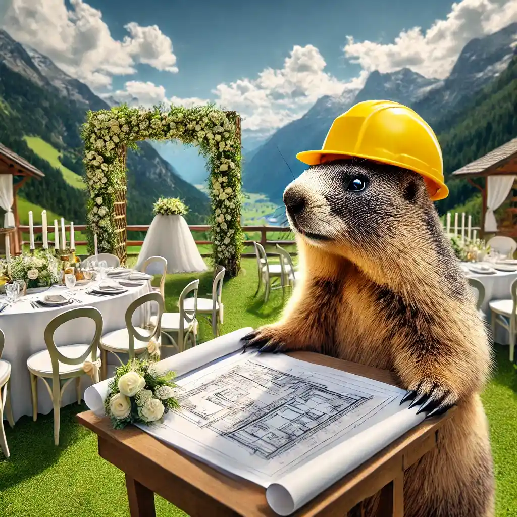 A marmot in a hard hat